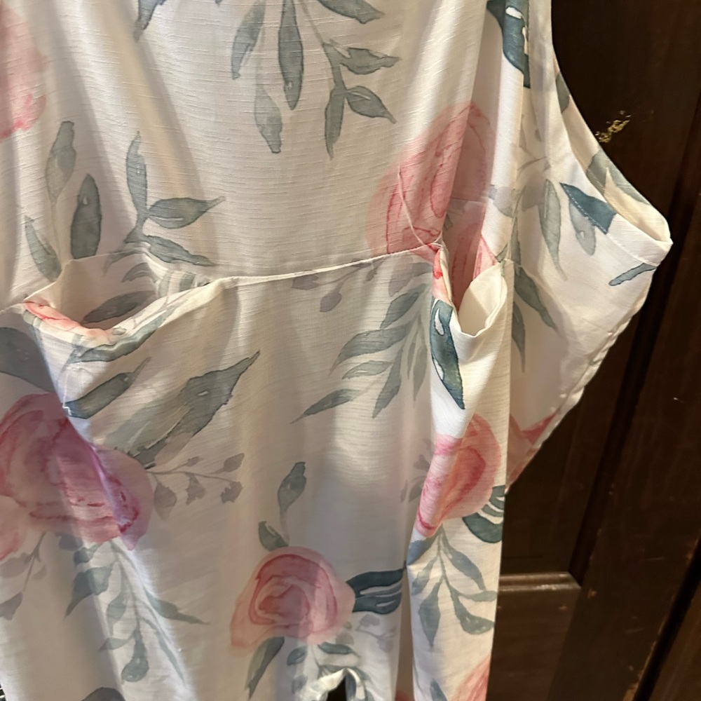 Floral Jumpsuit with Pink Roses - Picture 2 of 2